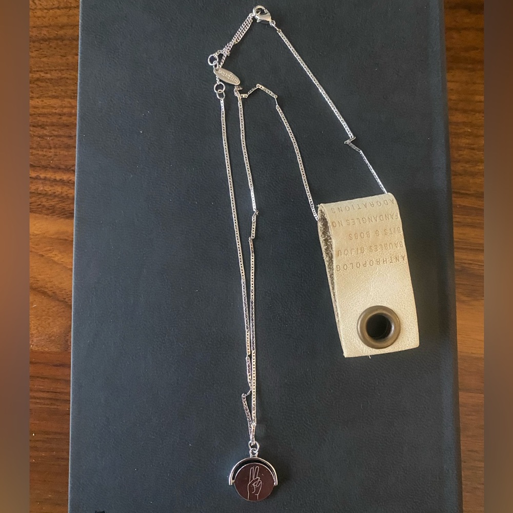 Anthropologie Fingers Crossed Pendant Necklace